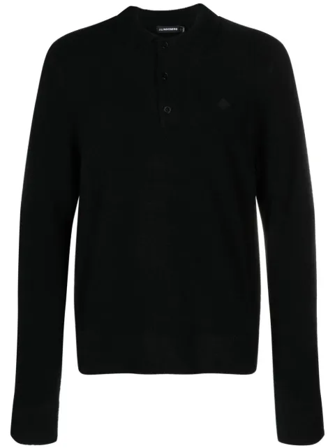J.Lindeberg Yann logo-patch polo shirt Black FMKW07366