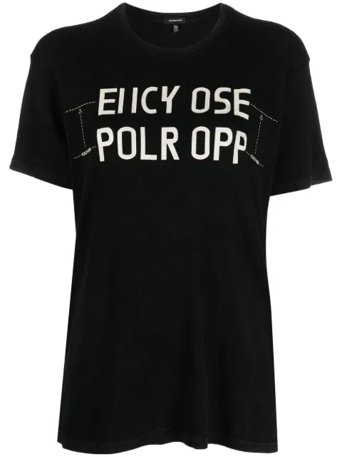 R13 slogan-print T-shirt Black R13WK001K085C