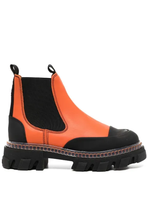 GANNI panelled Chelsea boots Orange S1978