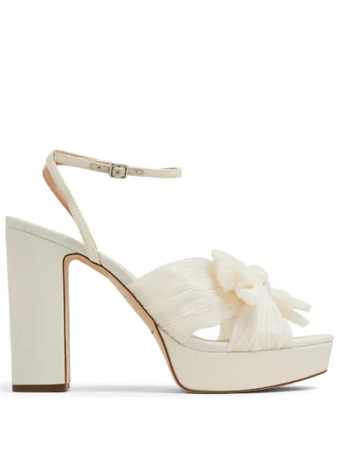 Loeffler Randall Natalia pleated knot 100mm sandals White NATALIAPLFV