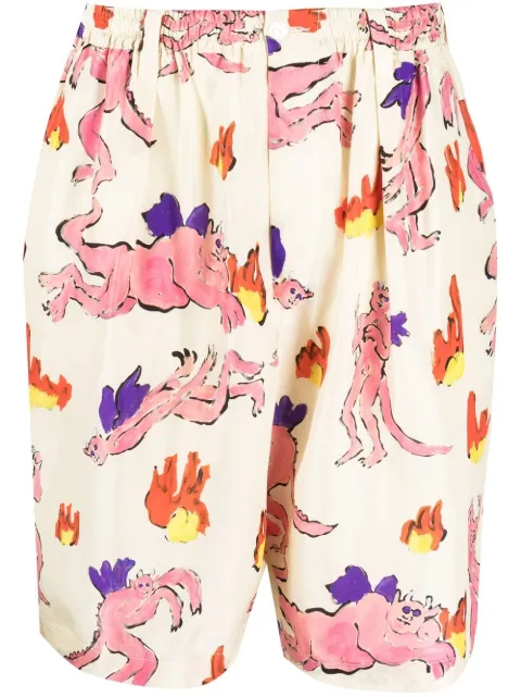 Marni graphic-print bermuda shorts Neutrals PUMU0049M3UTSF94