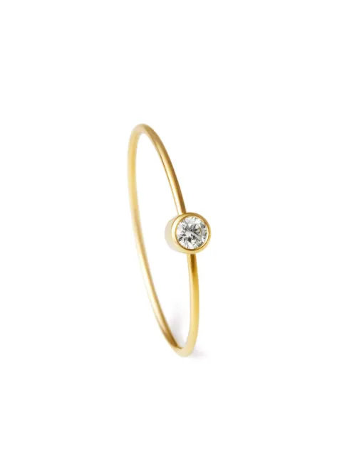 Shihara 18kt yellow gold One-Stone 03 diamond single hoop earring Gold 03603EY030