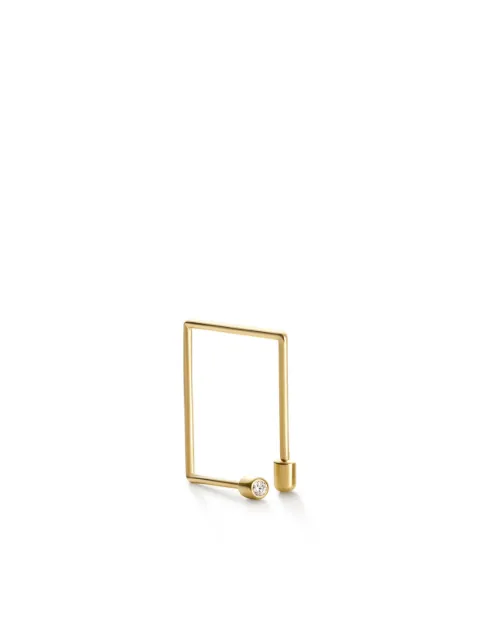 Shihara 18kt yellow gold Twist Square 02 diamond single earring Gold 04112EY020