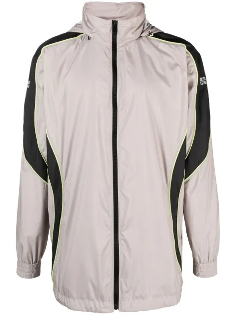 Givenchy logo-print hooded jacket Neutrals BM00ZX1YB6