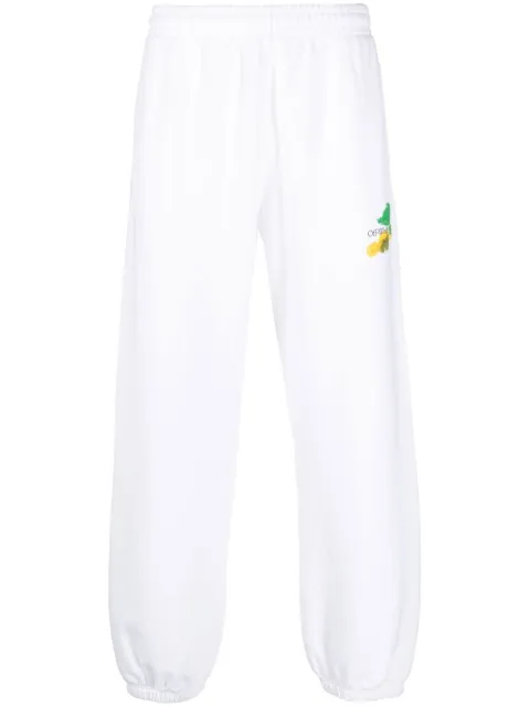 Off-White Arrows-print track pants White OMCH029S23FLE002
