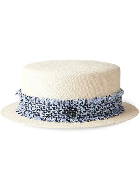 Maison Michel Auguste straw canotier hat Neutrals 1011064001