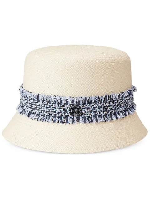 Maison Michel Kendall fringe-detail hat Neutrals 1155021001