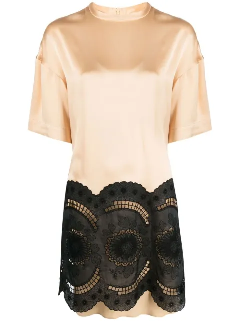 Stella McCartney lace-embroidered minidress Neutrals 6A01213AU309
