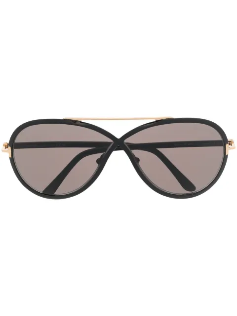 TOM FORD Eyewear round-frame oversize sunglasses Black FT1007