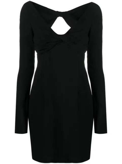 Blumarine long-sleeve V-neck minidress Black 2A283A