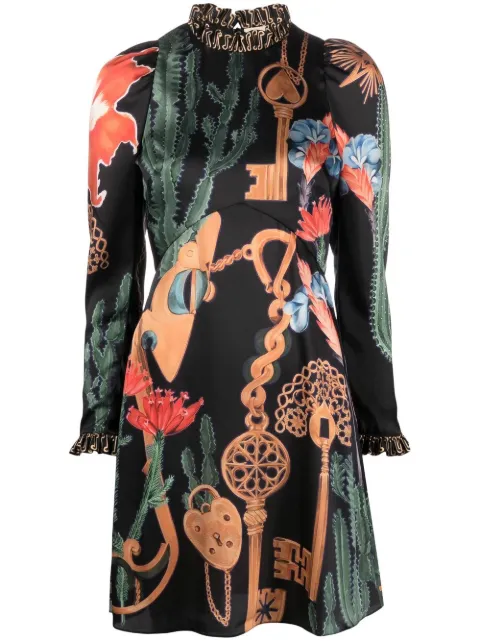 Temperley London Palomino-print minidress Black 22AWPAM53474