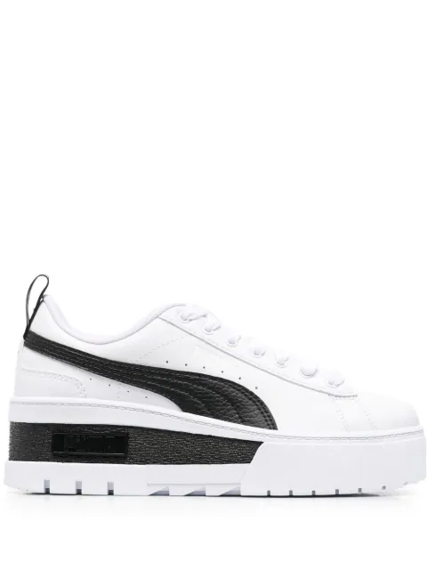 PUMA colour-block calf-leather sneakers White 386273