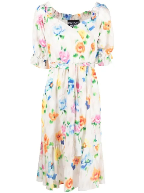 Boutique Moschino floral-print midi dress White A04260836