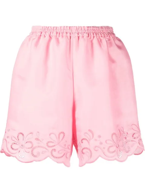 Boutique Moschino lace-trimmed shorts Pink A03120826