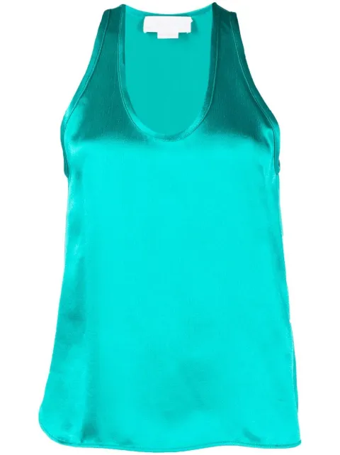Genny satin scoop-neck tank top Green 74AJM692N0191