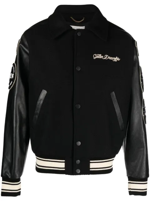 Golden Goose black wool bomber jacket with patch Black GMP01296P000940