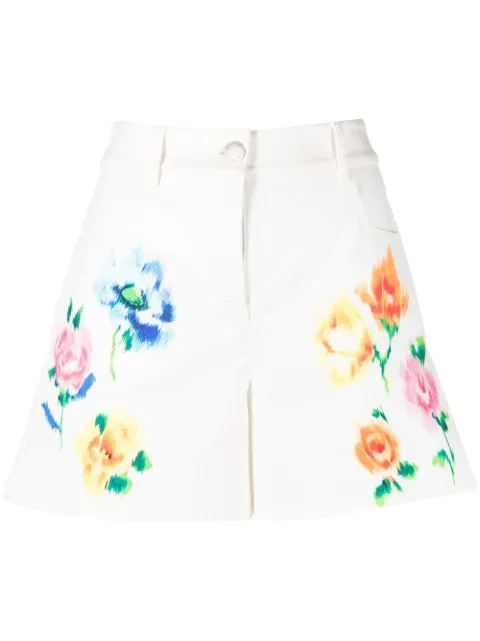 Boutique Moschino floral-print denim shorts White A03210818