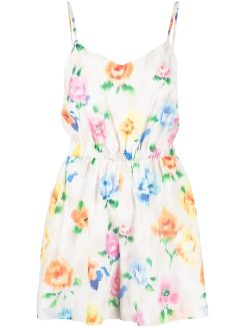 Boutique Moschino floral-print sleeveless mini dress White A04280836