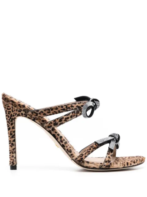 Stuart Weitzman 100mm leopard-print mules Brown SD458