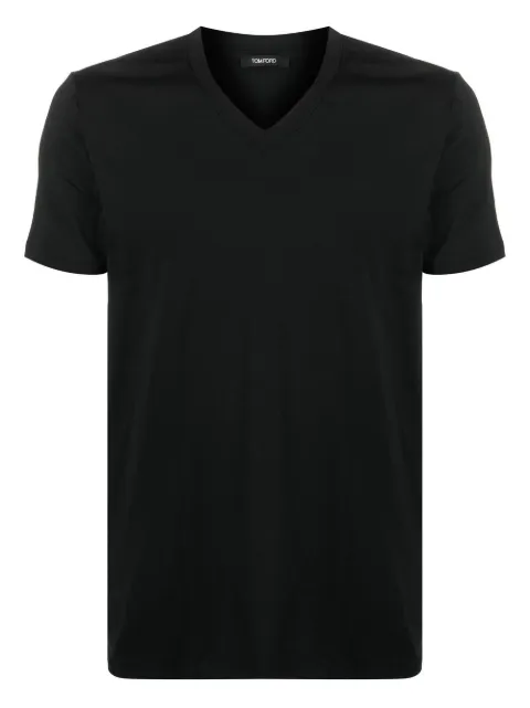 TOM FORD V-neck short-sleeved T-shirt Black T4M091410