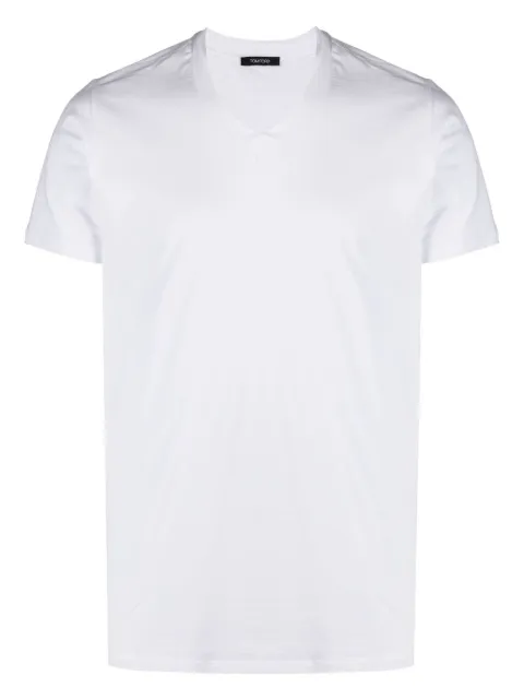 TOM FORD V-neck short-sleeved T-shirt White T4M091410