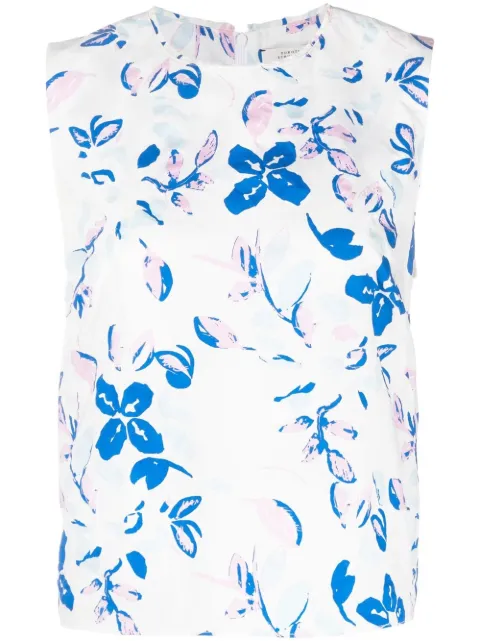Dorothee Schumacher floral-print cut-out sleeveless blouse White 146726