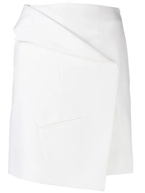 Alexander McQueen asymmetric wool miniskirt White 723458QJADC