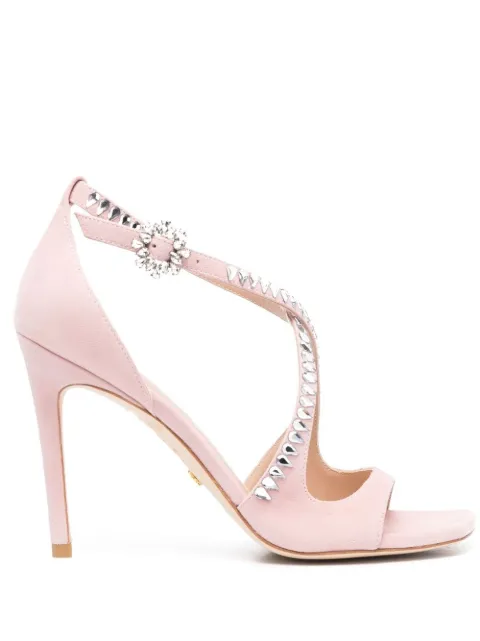 Stuart Weitzman crystal-embellished 110mm sandals Pink SD138SUE