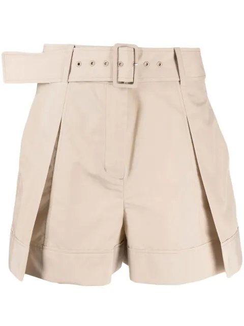 3.1 Phillip Lim pleat-detailing belted shorts Neutrals S23150003LCE