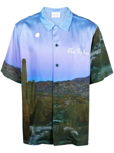 BLUE SKY INN logo-embroidered shirt Blue SH012