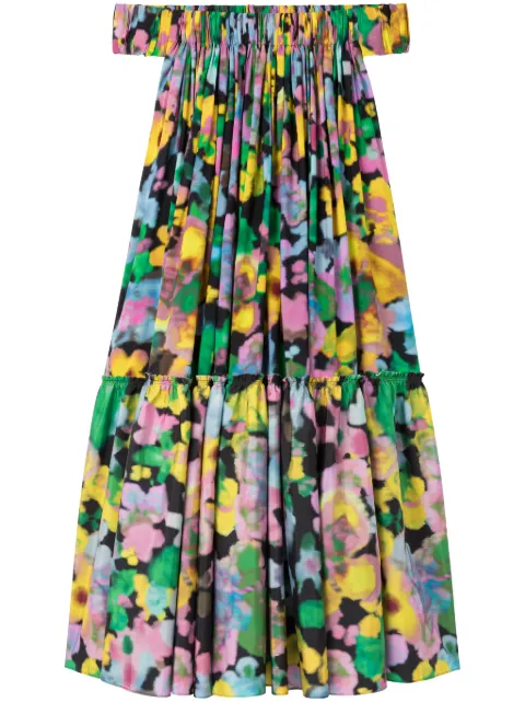 AZ FACTORY x Lutz Huelle Gaia floral-print off-shoulder midi dress Pink 22DRS154CR3
