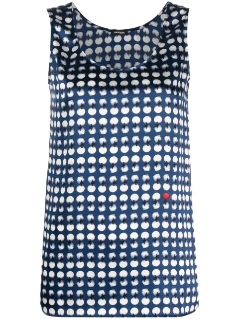 Kiton polka-dot silk top Blue D51443K0995B01001