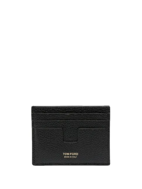 TOM FORD logo-print grained-leather cardholder Black Y0233LCL158G