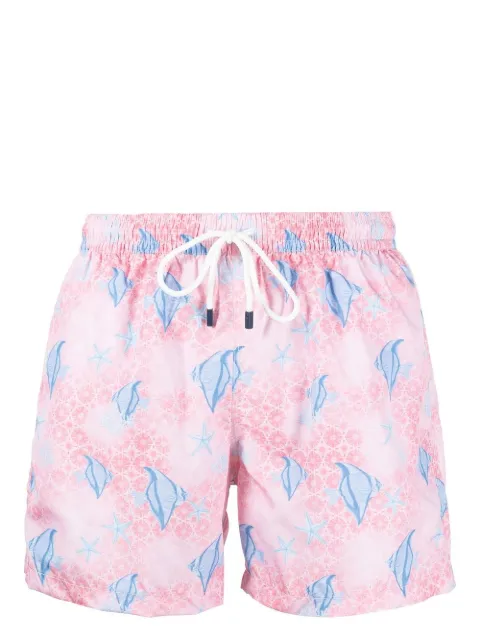 Fedeli fish-print swim shorts Pink 6UE00318C07563