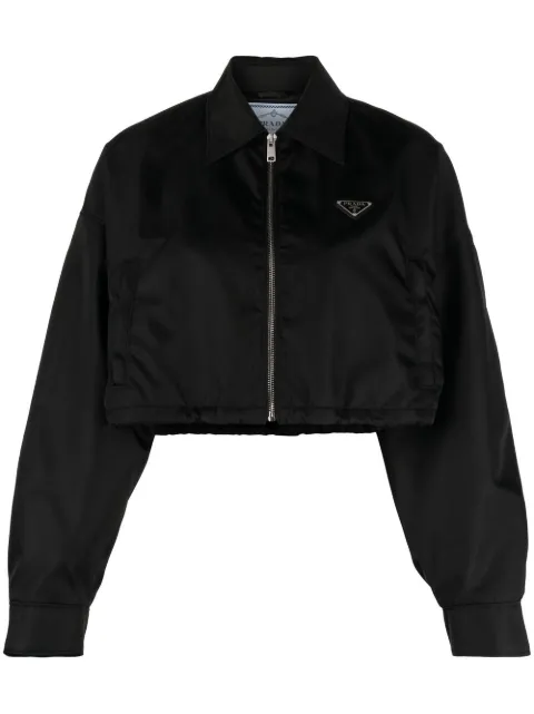 Prada Re-nylon cropped blouson jacket Black 292101S2311WQ8