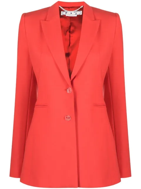 Off-White notch-lapel buttoned blazer Red OWEF061S23FAB0012901