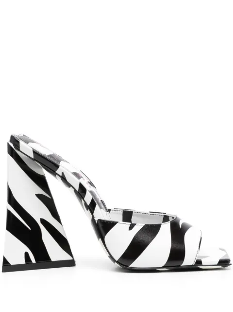 The Attico 115mm Devon zebra-print sandals White 231WS000EL020020