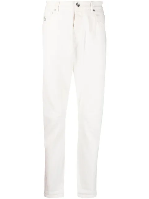 Brunello Cucinelli logo-detail straight-leg jeans White M277PX1290C7210