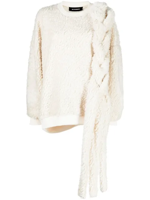 Melitta Baumeister braid-detail fleece sweatshirt White MBCHRISTMASSWEATER