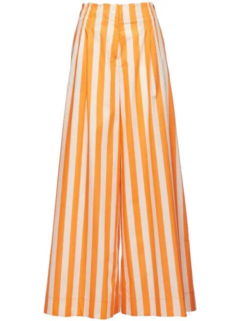 La DoubleJ vertical-stripe palazzo trousers Orange TRO0081COT039RIV01