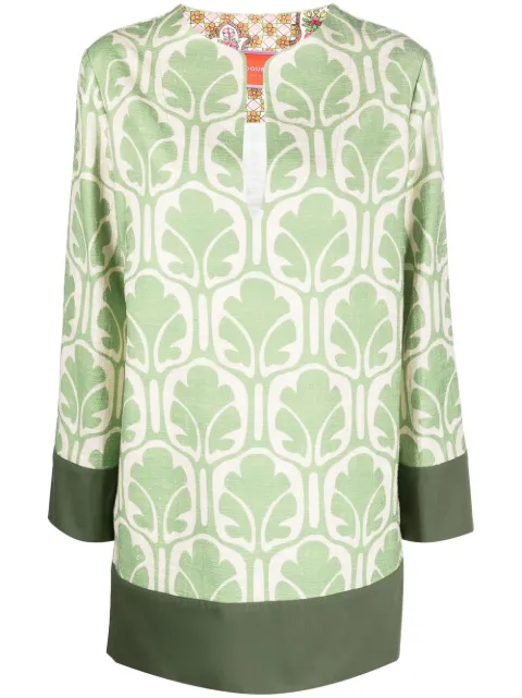 La DoubleJ graphic print mini dress Green DRE0490COT005GRV01