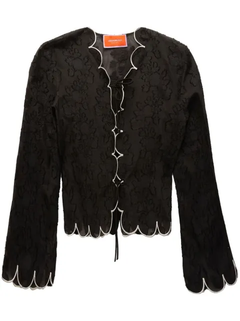 La DoubleJ embroidered crop jacket Black JAC0067JCQ044BEG03