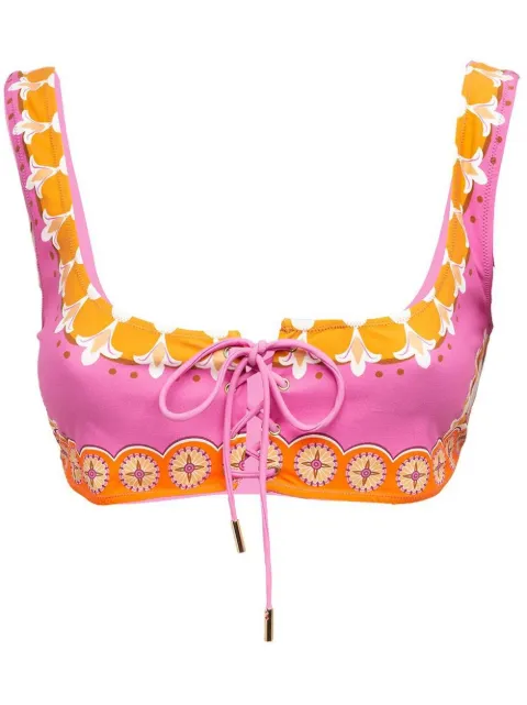 La DoubleJ Sunset printed bikini top Pink SWI0046LYC006NAP02