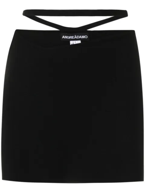 ANDREĀDAMO cut-out belted mini skirt Black ADSS23SK11947268