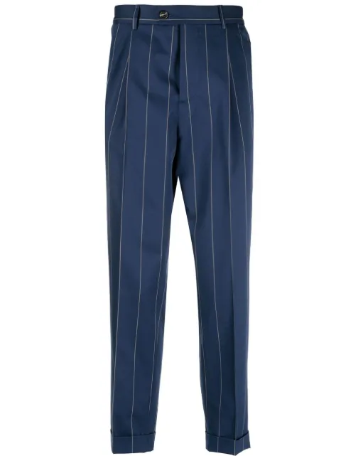 Brunello Cucinelli pinstripe-print cropped trousers Blue MD494L00HC007