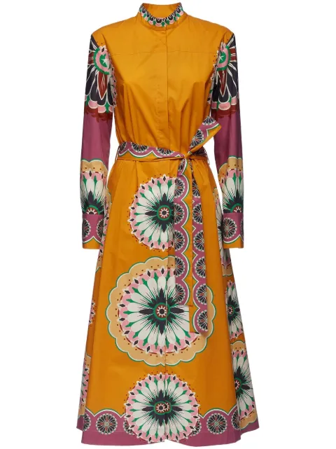 La DoubleJ Sundowner floral-print shirt dress Orange DRE0459COT015NAP01