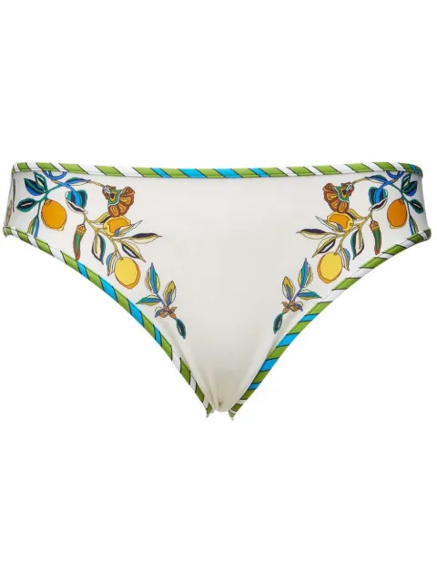 La DoubleJ floral-print bikini bottom White SWI0033LYC003BRN03