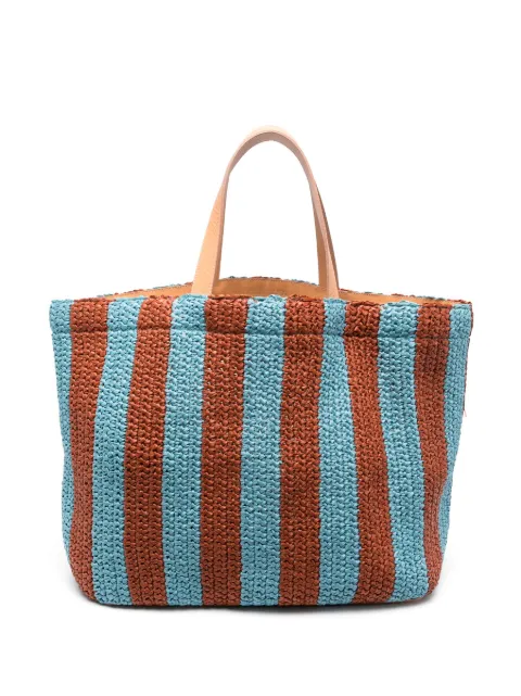La DoubleJ Riviera striped raffia tote bag Blue BAG0048RAF003TUR05