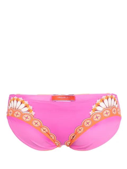 La DoubleJ Sunset floral-print bikini briefs Pink SWI0045LYC006NAP02