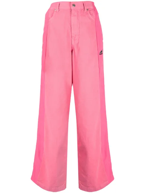 AMBUSH wide-leg panelled trousers Pink BWYB007S23DEN0013200